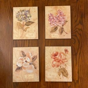 Faith, Hope, Love, & Peace wall hanging floral decor